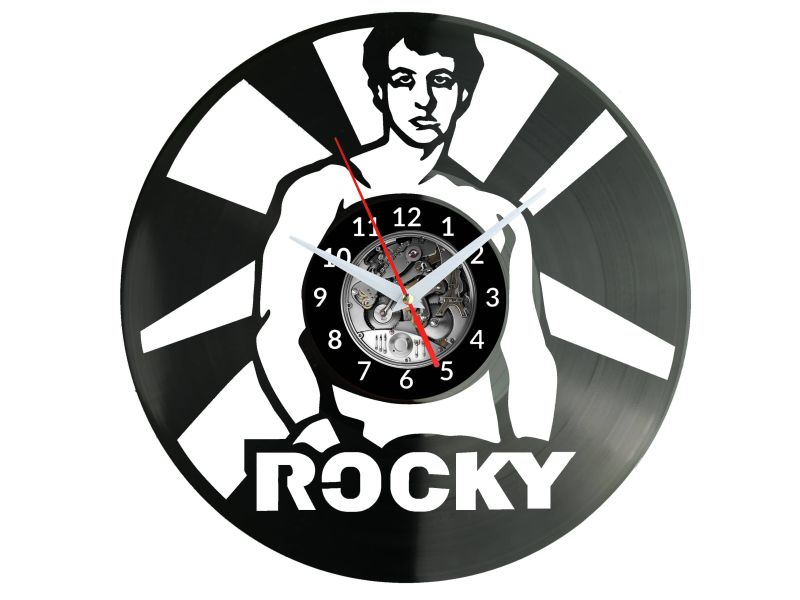 Rocky Vinyl Zegar Ścienny Płyta Winylowa Nowoczesny Dekoracyjny Na Prezent Urodziny