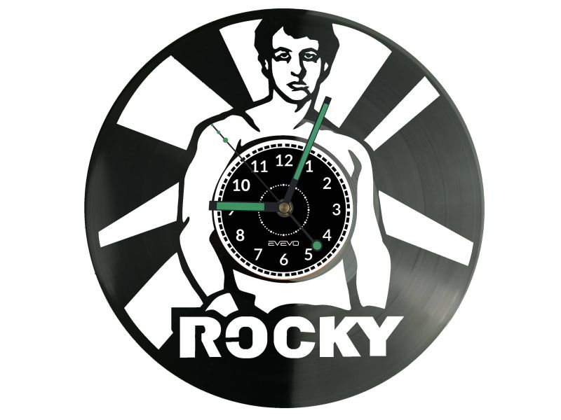 Rocky Vinyl Zegar Ścienny Płyta Winylowa Nowoczesny Dekoracyjny Na Prezent Urodziny