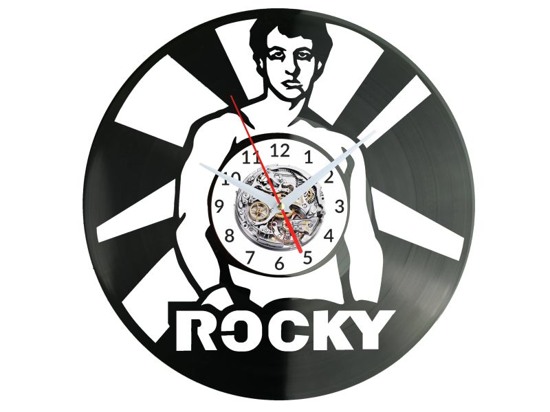 Rocky Vinyl Zegar Ścienny Płyta Winylowa Nowoczesny Dekoracyjny Na Prezent Urodziny