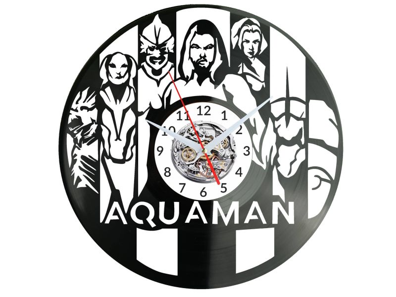 Aquaman Vinyl Zegar Ścienny Płyta Winylowa Nowoczesny Dekoracyjny Na Prezent Urodziny