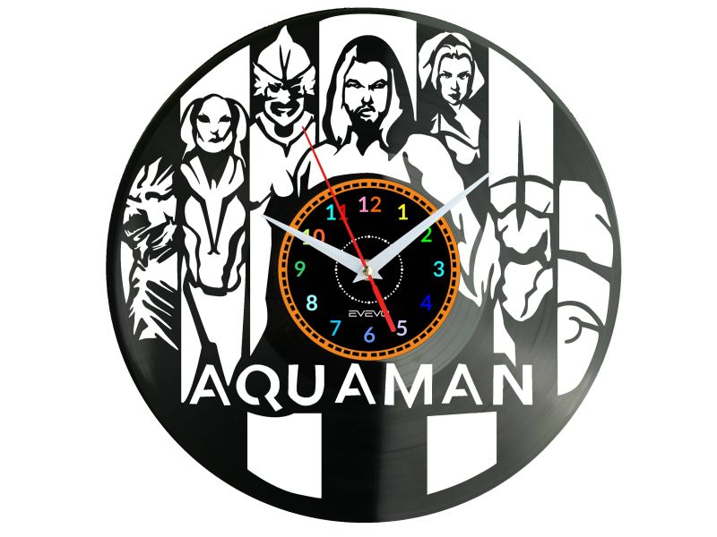 Aquaman Vinyl Zegar Ścienny Płyta Winylowa Nowoczesny Dekoracyjny Na Prezent Urodziny