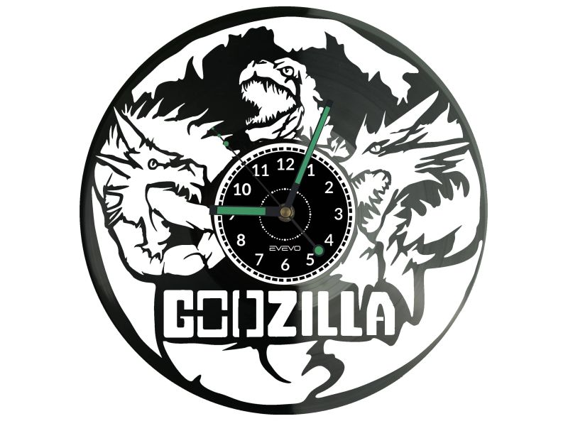 Godzilla Vinyl Zegar Ścienny Płyta Winylowa Nowoczesny Dekoracyjny Na Prezent Urodziny