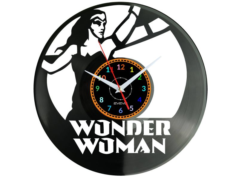 Wonder Woman Vinyl Zegar Ścienny Płyta Winylowa Nowoczesny Dekoracyjny Na Prezent Urodziny