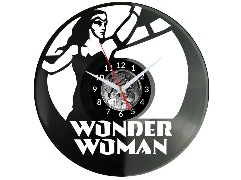 Wonder Woman Vinyl Zegar Ścienny Płyta Winylowa Nowoczesny Dekoracyjny Na Prezent Urodziny