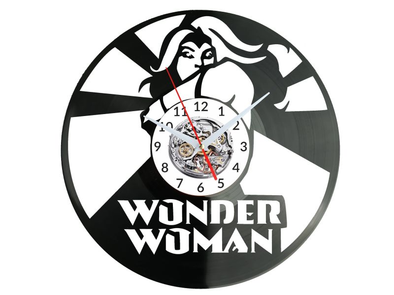 Wonder Woman Vinyl Zegar Ścienny Płyta Winylowa Nowoczesny Dekoracyjny Na Prezent Urodziny