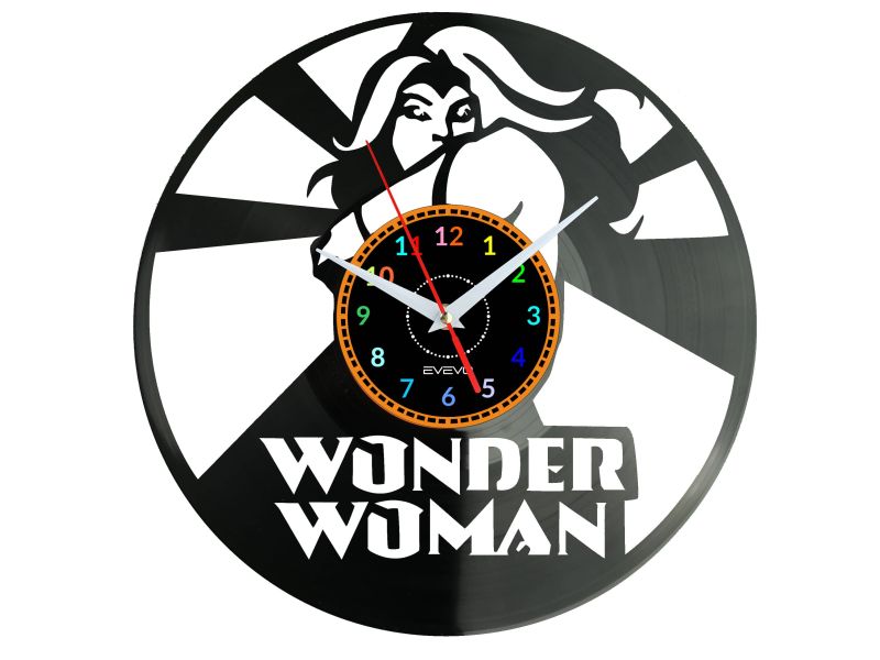 Wonder Woman Vinyl Zegar Ścienny Płyta Winylowa Nowoczesny Dekoracyjny Na Prezent Urodziny