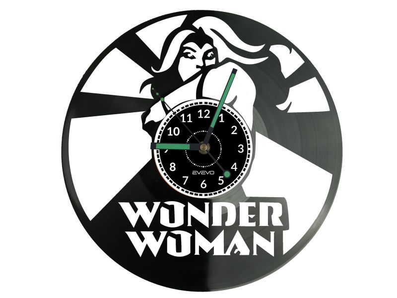 Wonder Woman Vinyl Zegar Ścienny Płyta Winylowa Nowoczesny Dekoracyjny Na Prezent Urodziny