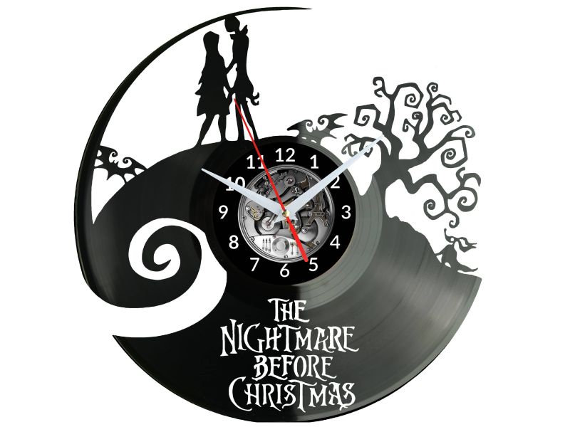 The Nightmare Before Christmas Vinyl Zegar Ścienny Płyta Winylowa Nowoczesny Dekoracyjny Na Prezent Urodziny