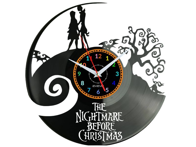 The Nightmare Before Christmas Vinyl Zegar Ścienny Płyta Winylowa Nowoczesny Dekoracyjny Na Prezent Urodziny