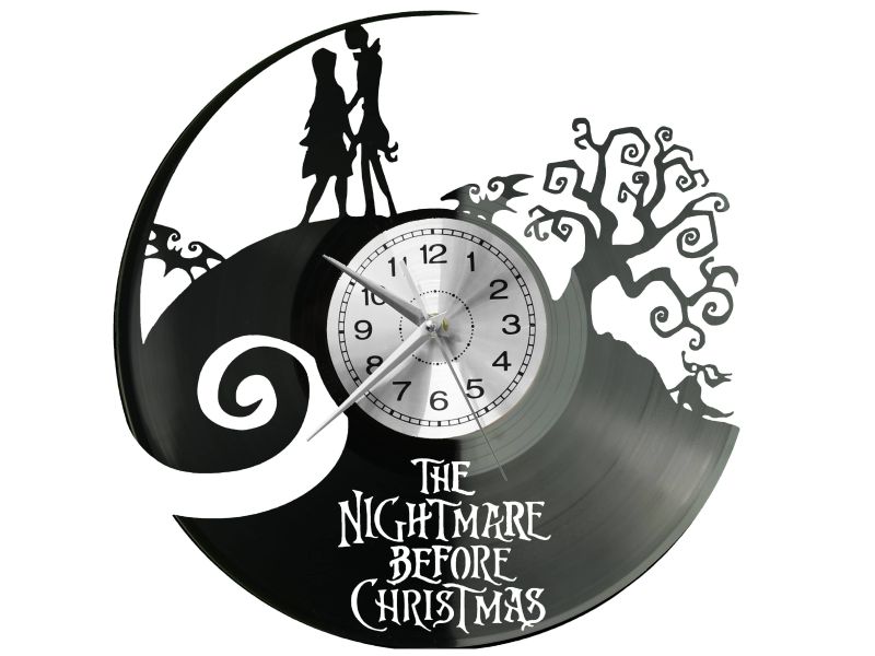 The Nightmare Before Christmas Vinyl Zegar Ścienny Płyta Winylowa Nowoczesny Dekoracyjny Na Prezent Urodziny