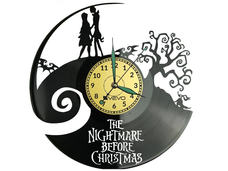 The Nightmare Before Christmas Vinyl Zegar Ścienny Płyta Winylowa Nowoczesny Dekoracyjny Na Prezent Urodziny