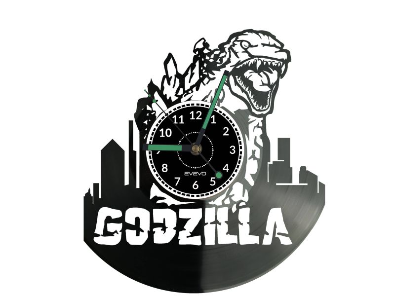 Godzilla Vinyl Zegar Ścienny Płyta Winylowa Nowoczesny Dekoracyjny Na Prezent Urodziny