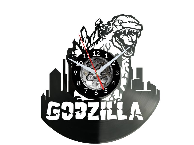 Godzilla Vinyl Zegar Ścienny Płyta Winylowa Nowoczesny Dekoracyjny Na Prezent Urodziny