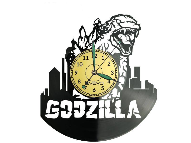 Godzilla Vinyl Zegar Ścienny Płyta Winylowa Nowoczesny Dekoracyjny Na Prezent Urodziny