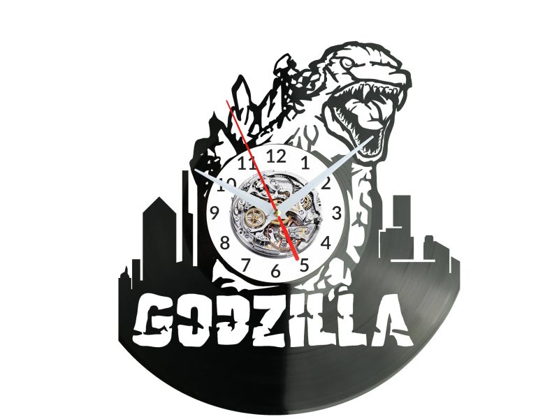 Godzilla Vinyl Zegar Ścienny Płyta Winylowa Nowoczesny Dekoracyjny Na Prezent Urodziny