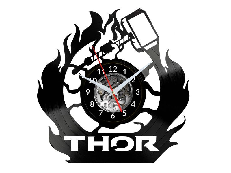 Thor Vinyl Zegar Ścienny Płyta Winylowa Nowoczesny Dekoracyjny Na Prezent Urodziny