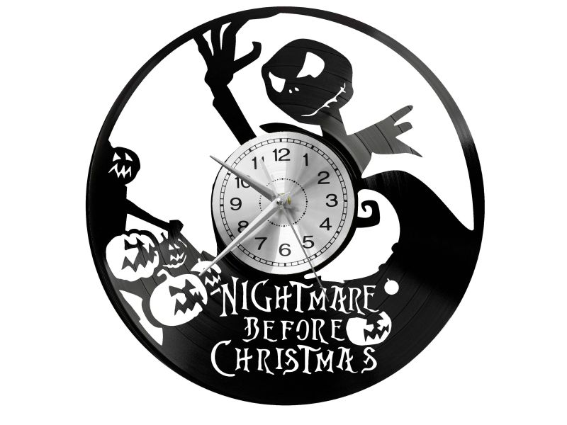 Nightmare Before Christmas Vinyl Zegar Ścienny Płyta Winylowa Nowoczesny Dekoracyjny Na Prezent Urodziny