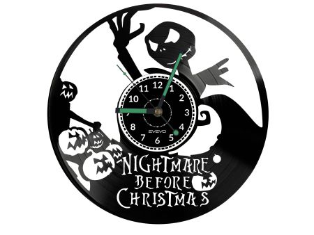 Nightmare Before Christmas Vinyl Zegar Ścienny Płyta Winylowa Nowoczesny Dekoracyjny Na Prezent Urodziny