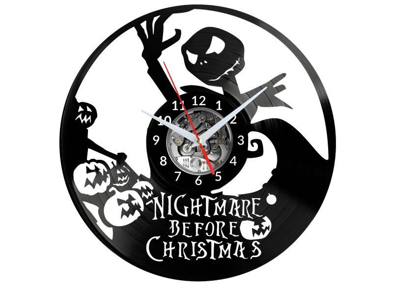 Nightmare Before Christmas Vinyl Zegar Ścienny Płyta Winylowa Nowoczesny Dekoracyjny Na Prezent Urodziny