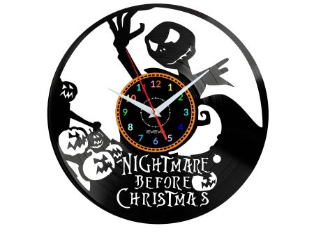 Nightmare Before Christmas Vinyl Zegar Ścienny Płyta Winylowa Nowoczesny Dekoracyjny Na Prezent Urodziny