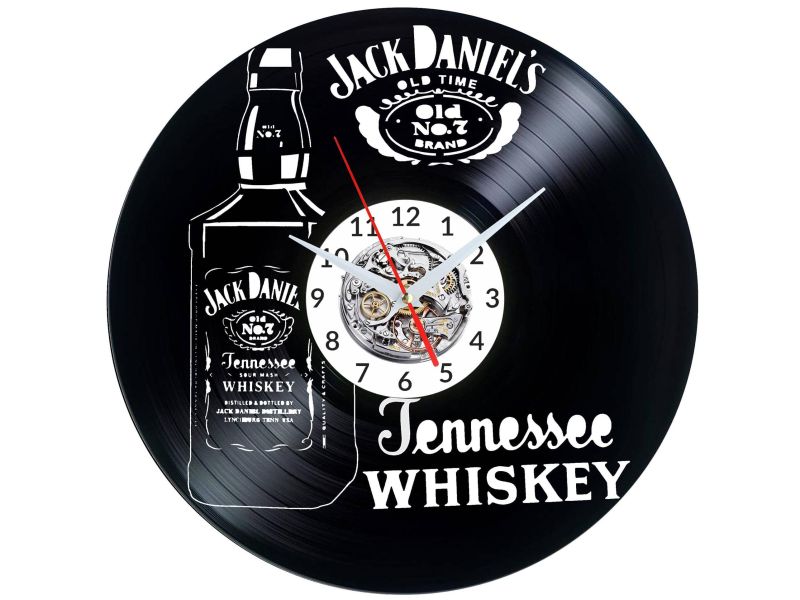 JACK DANIEL’S Vinyl Zegar Ścienny Płyta Winylowa Nowoczesny Dekoracyjny Na Prezent Urodziny