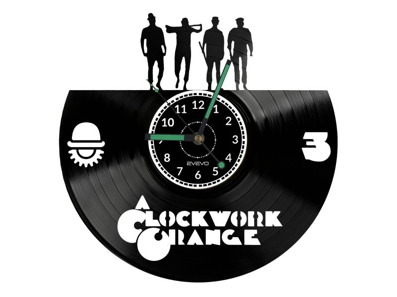 Clockwork Orange Vinyl Zegar Ścienny Płyta Winylowa Nowoczesny Dekoracyjny Na Prezent Urodziny