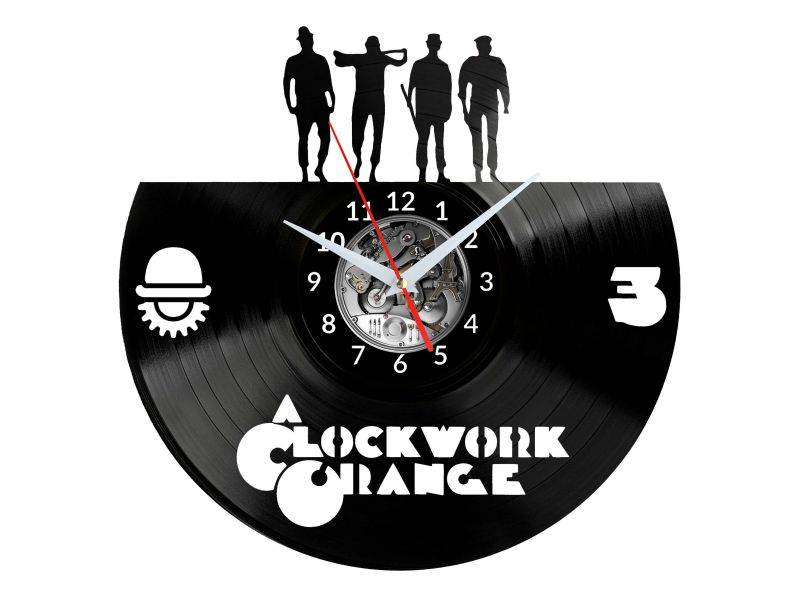 Clockwork Orange Vinyl Zegar Ścienny Płyta Winylowa Nowoczesny Dekoracyjny Na Prezent Urodziny