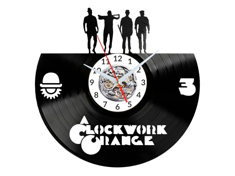 Clockwork Orange Vinyl Zegar Ścienny Płyta Winylowa Nowoczesny Dekoracyjny Na Prezent Urodziny