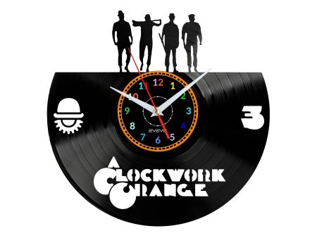 Clockwork Orange Vinyl Zegar Ścienny Płyta Winylowa Nowoczesny Dekoracyjny Na Prezent Urodziny