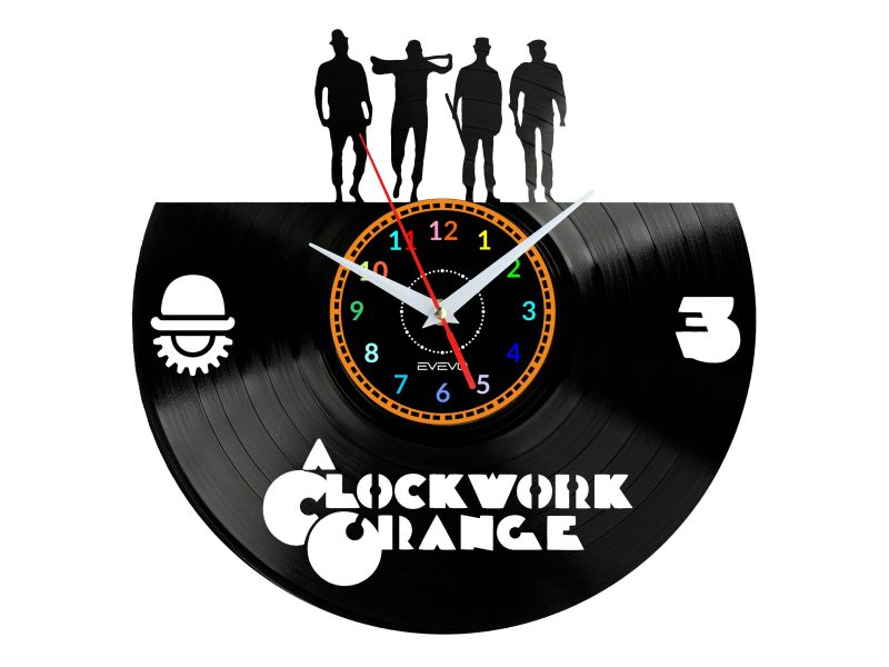 Clockwork Orange Vinyl Zegar Ścienny Płyta Winylowa Nowoczesny Dekoracyjny Na Prezent Urodziny