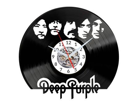 Deep Purple Vinyl Zegar Ścienny Płyta Winylowa Nowoczesny Dekoracyjny Na Prezent Urodziny