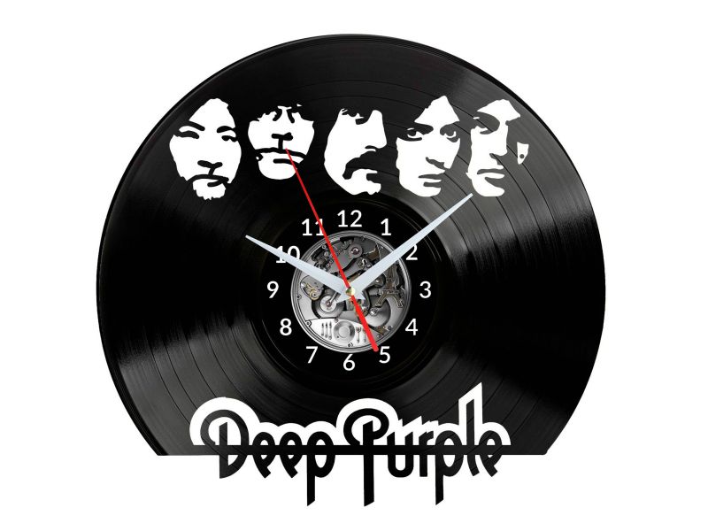 Deep Purple Vinyl Zegar Ścienny Płyta Winylowa Nowoczesny Dekoracyjny Na Prezent Urodziny