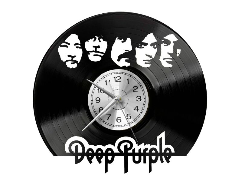 Deep Purple Vinyl Zegar Ścienny Płyta Winylowa Nowoczesny Dekoracyjny Na Prezent Urodziny