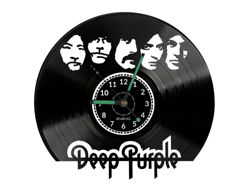 Deep Purple Vinyl Zegar Ścienny Płyta Winylowa Nowoczesny Dekoracyjny Na Prezent Urodziny