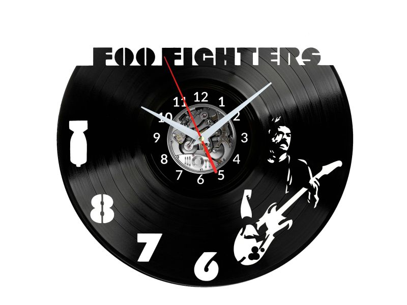 Foo Fighters Vinyl Zegar Ścienny Płyta Winylowa Nowoczesny Dekoracyjny Na Prezent Urodziny