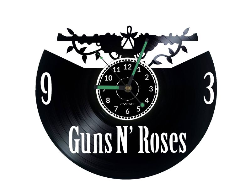 Guns N Roses Vinyl Zegar Ścienny Płyta Winylowa Nowoczesny Dekoracyjny Na Prezent Urodziny