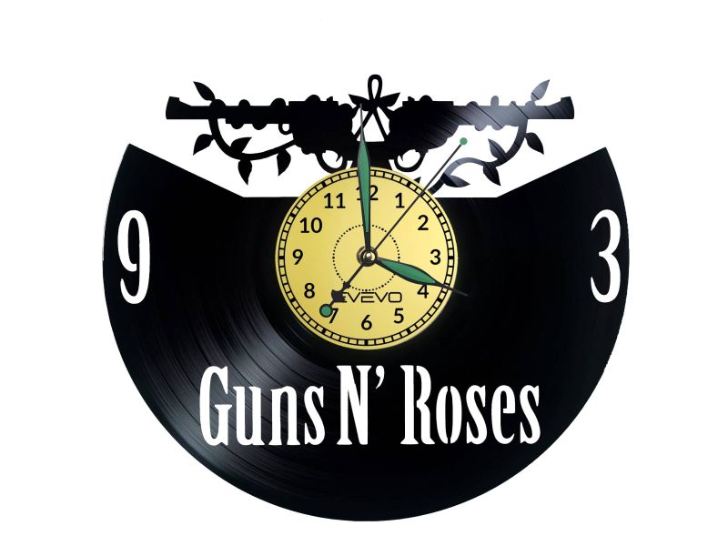 Guns N Roses Vinyl Zegar Ścienny Płyta Winylowa Nowoczesny Dekoracyjny Na Prezent Urodziny