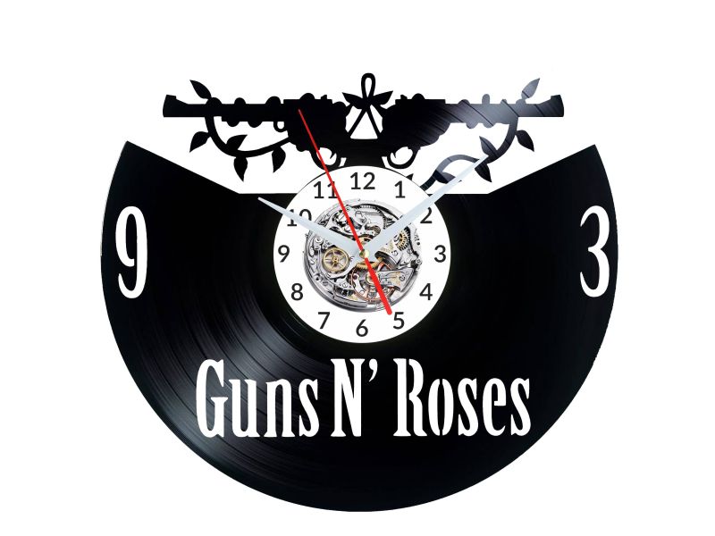 Guns N Roses Vinyl Zegar Ścienny Płyta Winylowa Nowoczesny Dekoracyjny Na Prezent Urodziny