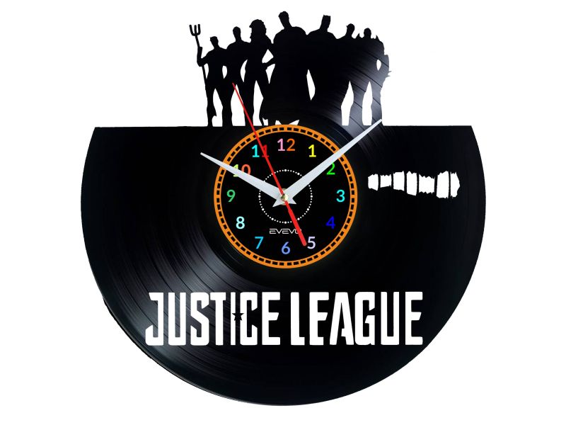 Justice League Vinyl Zegar Ścienny Płyta Winylowa Nowoczesny Dekoracyjny Na Prezent Urodziny