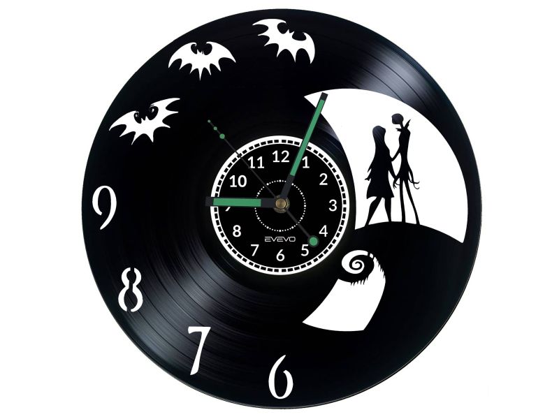 Nightmare before Christmas Vinyl Zegar Ścienny Płyta Winylowa Nowoczesny Dekoracyjny Na Prezent Urodziny