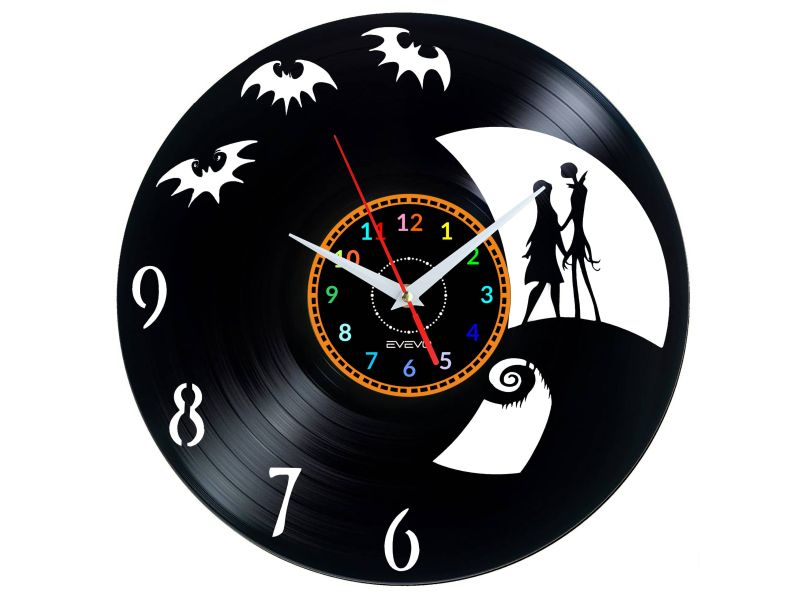 Nightmare before Christmas Vinyl Zegar Ścienny Płyta Winylowa Nowoczesny Dekoracyjny Na Prezent Urodziny