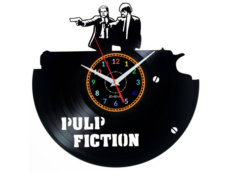 Pulp Fiction Vinyl Zegar Ścienny Płyta Winylowa Nowoczesny Dekoracyjny Na Prezent Urodziny