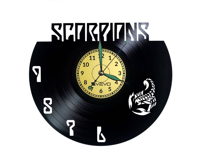 Scorpions Vinyl Zegar Ścienny Płyta Winylowa Nowoczesny Dekoracyjny Na Prezent Urodziny