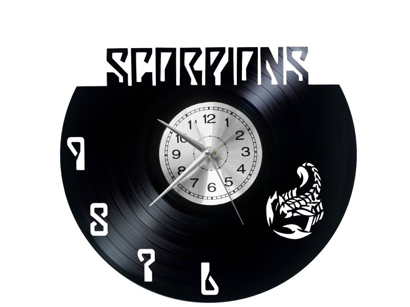 Scorpions Vinyl Zegar Ścienny Płyta Winylowa Nowoczesny Dekoracyjny Na Prezent Urodziny