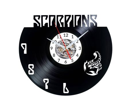 Scorpions Vinyl Zegar Ścienny Płyta Winylowa Nowoczesny Dekoracyjny Na Prezent Urodziny