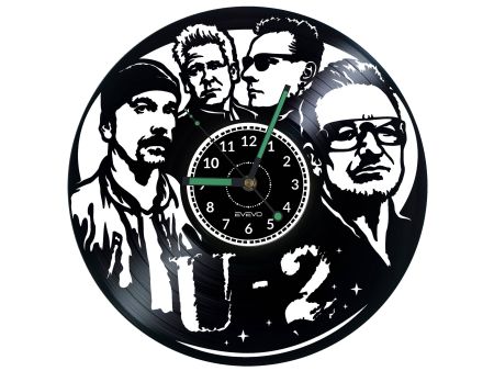 U2 Vinyl Zegar Ścienny Płyta Winylowa Nowoczesny Dekoracyjny Na Prezent Urodziny