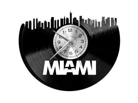 Miami Vinyl Zegar Ścienny Płyta Winylowa Nowoczesny Dekoracyjny Na Prezent Urodziny