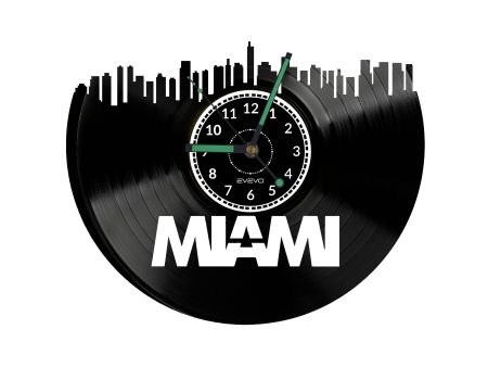 Miami Vinyl Zegar Ścienny Płyta Winylowa Nowoczesny Dekoracyjny Na Prezent Urodziny