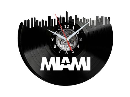 Miami Vinyl Zegar Ścienny Płyta Winylowa Nowoczesny Dekoracyjny Na Prezent Urodziny