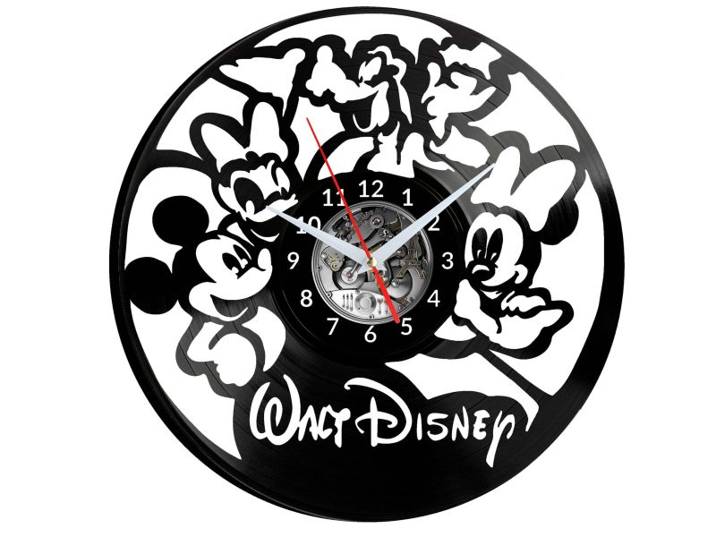 Walt Disney Mickey Mouse Myszka Vinyl Zegar Ścienny Płyta Winylowa Nowoczesny Dekoracyjny Na Prezent Urodziny